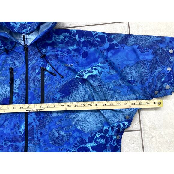 Brella Blue Rain Jacket Unisex Youth or Petite Adults Hooded Pullover - Picture 5 of 7